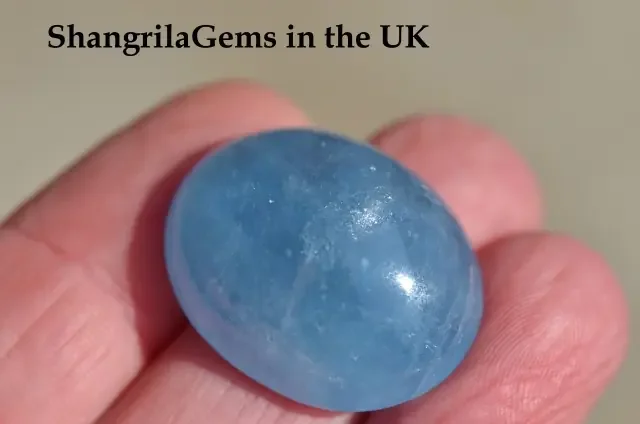 AQUAMARINE cabochon 37.15ct 26.5mm AAA blue