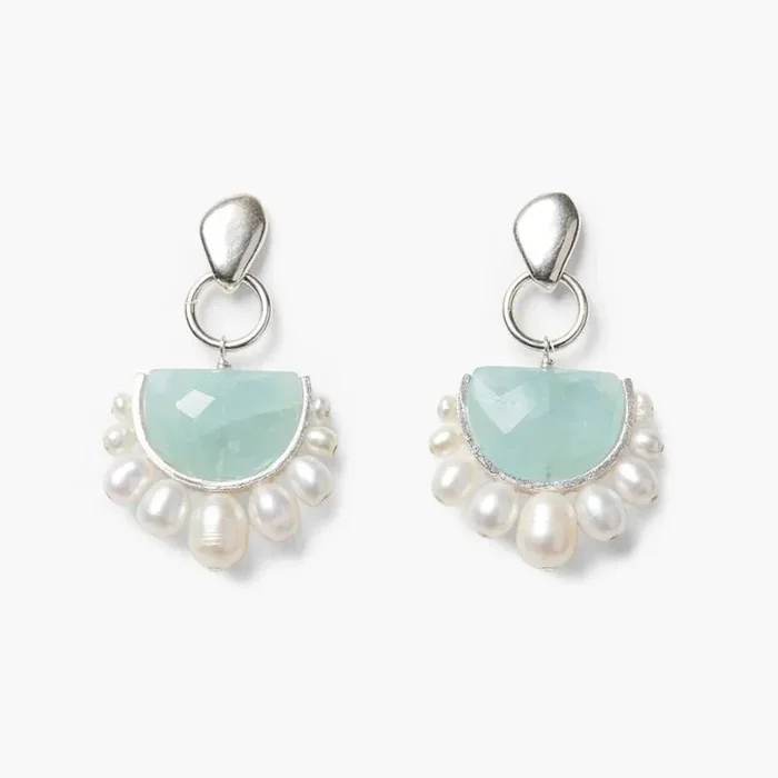 Aquamarine Luna Arc Earrings