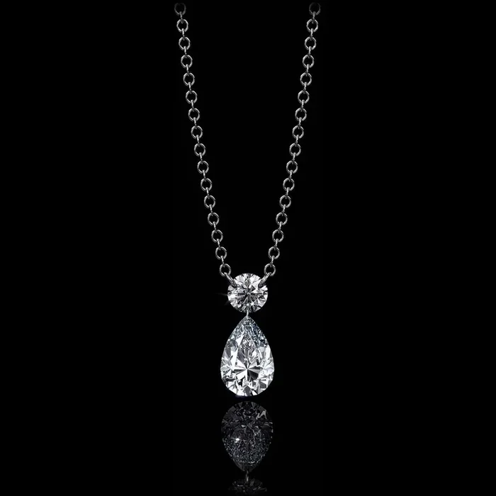 Aresa New York – Morrison No. 2 with Pear Necklaces – 18K White Gold with 0.40 cts. of Diamonds