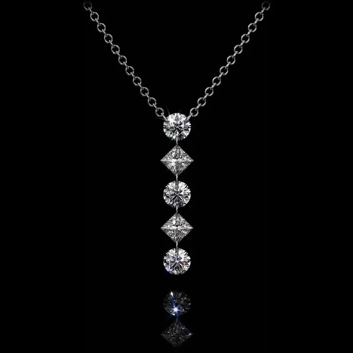 Aresa New York – Morrison No. 5 XO Necklaces – 18K White Gold with 1.00 cts. of Diamonds