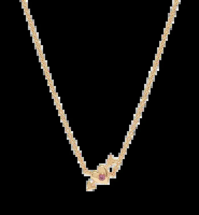 Arrowed Heart Necklace 14K