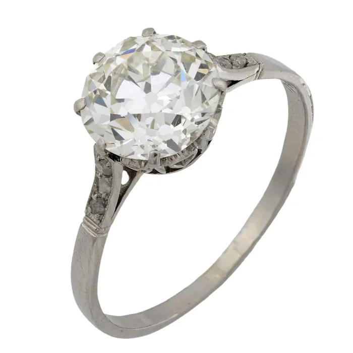 Art Deco 1.90 carat diamond platinum engagement ring