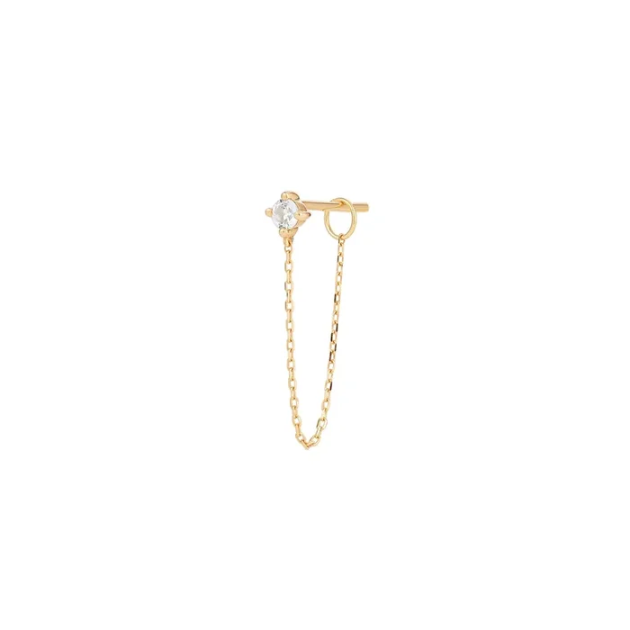 AVA | White Sapphire Chain Single Drop Earring