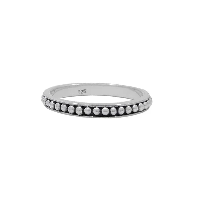 Beaded Sterling Silver Stacking Ring