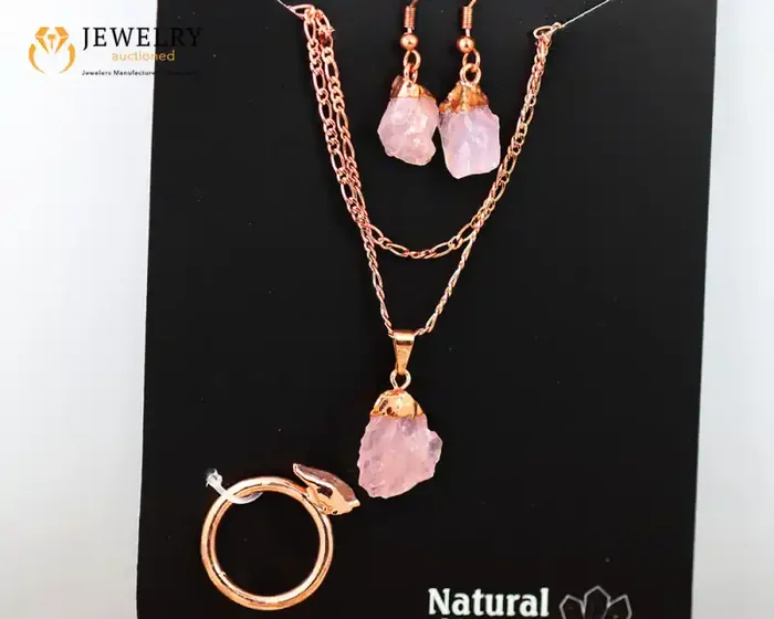 Beautiful Lovers rose quartz jewelry 5 pc set Ring size9
