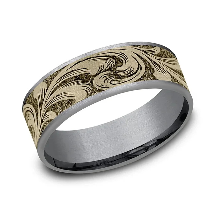Benchmark® Gold Barrel Script Men’s Band