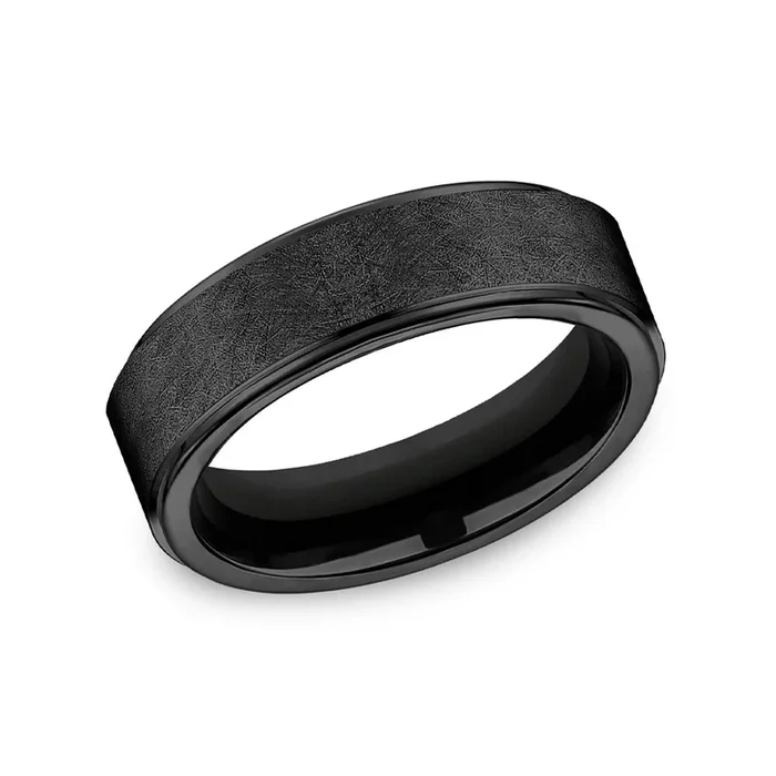 Benchmark® Wave Finish Black Titanium Men’s Band