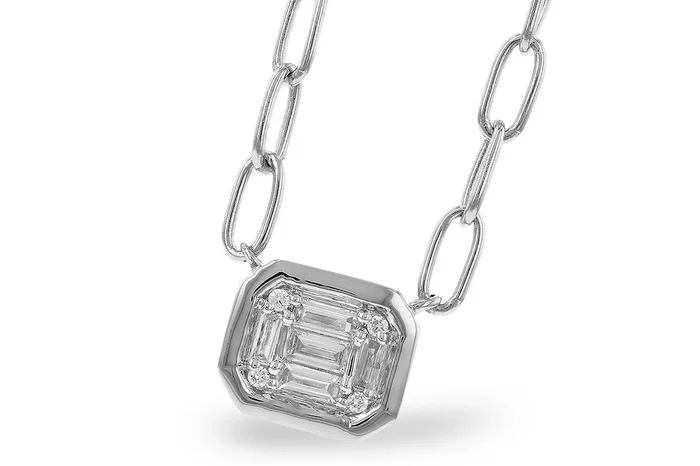 Bezel Set Baguette Diamond Pendant