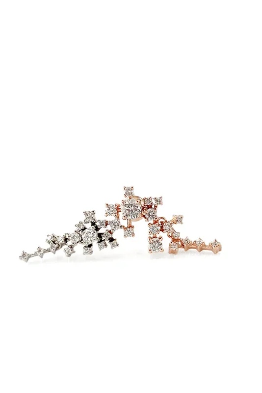 Big cascade diamonds gold earring