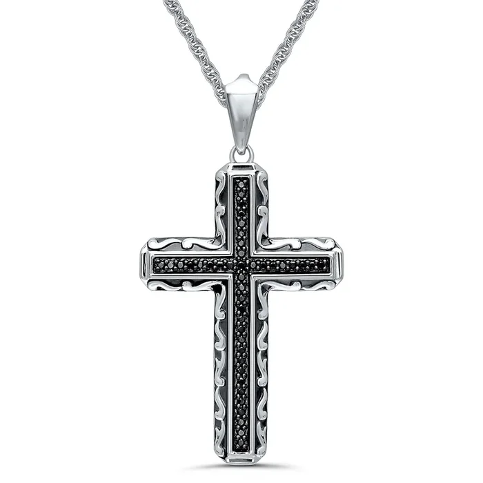 Black Ice Cross Pendant