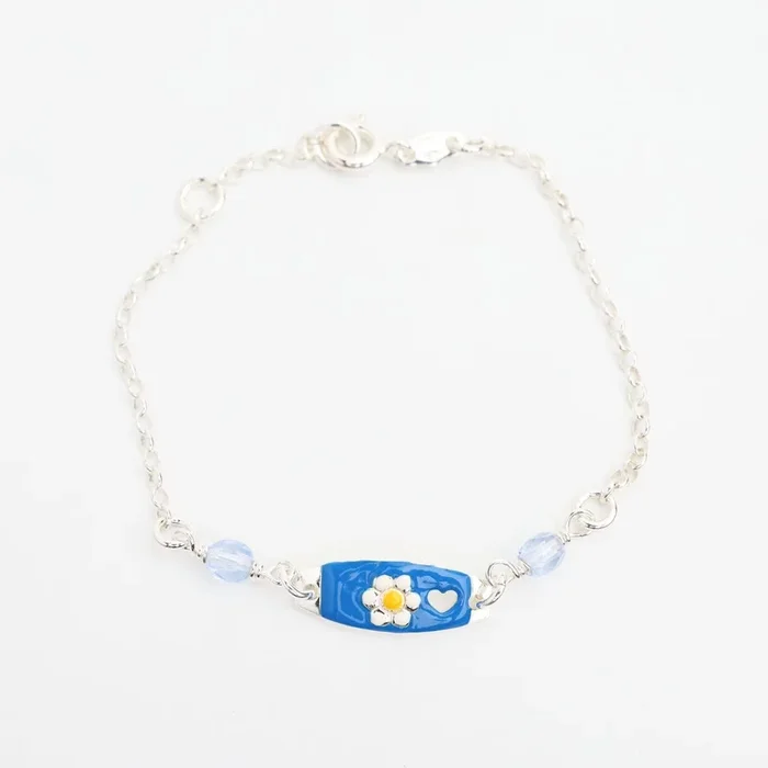Blue Enamel Child’s ID Bracelet