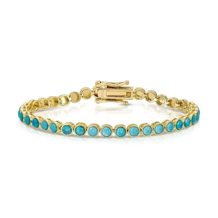 Blue Opal Tennis Bracelet