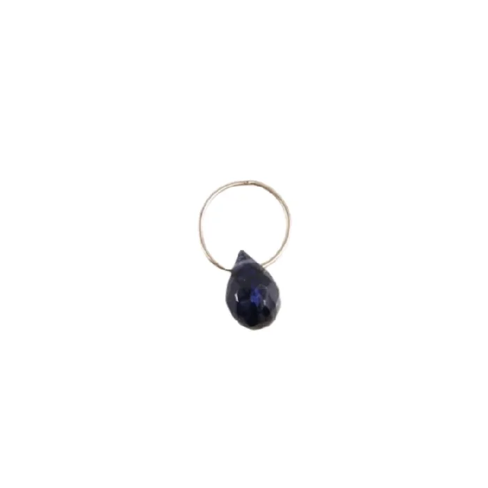 Blue Sapphire – High Faceted Drop Gemstone Charm