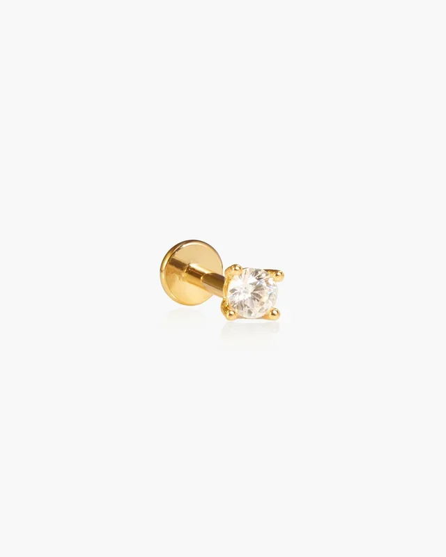 Boucle d’Oreille Hélicoïdale Simple à Dos Plat Brillant