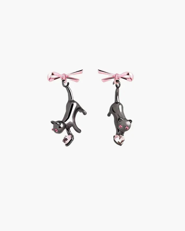 Boucles d’Oreilles Nœud Rose Kitty