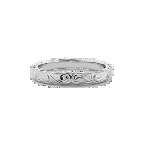 Brocade 14K White Gold Band