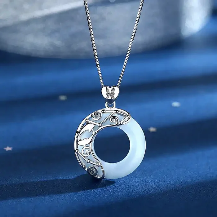 Buddha Stones 925 Sterling Silver 12 Constellations of the Zodiac Cat‘s Eye Love Support Necklace Pendant