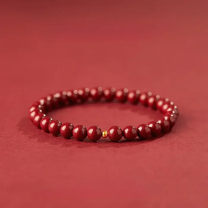 Buddha Stones 925 Sterling Silver Cinnabar Beads Blessing Bracelet