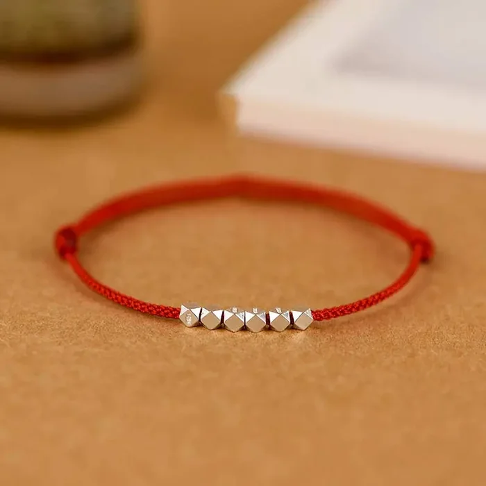 Buddha Stones 925 Sterling Silver Red String Braid Bracelet Anklet