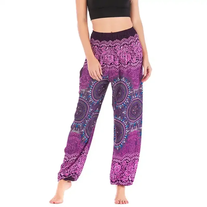 Buddha Stones Boho Loose Harem Trousers Women‘s Yoga Pants
