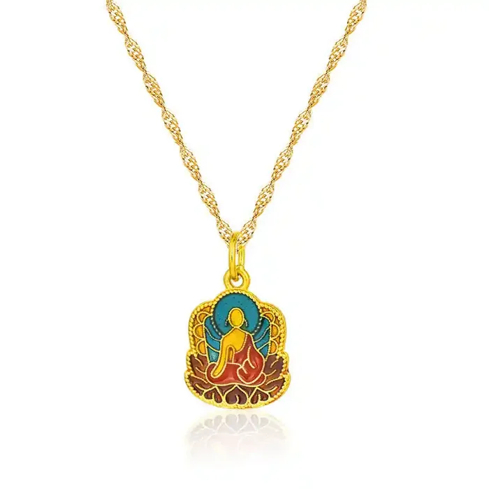 Buddha Stones Buddha Lotus Serenity Copper Necklace Pendant (Extra 30% Off USE CODE FS30)