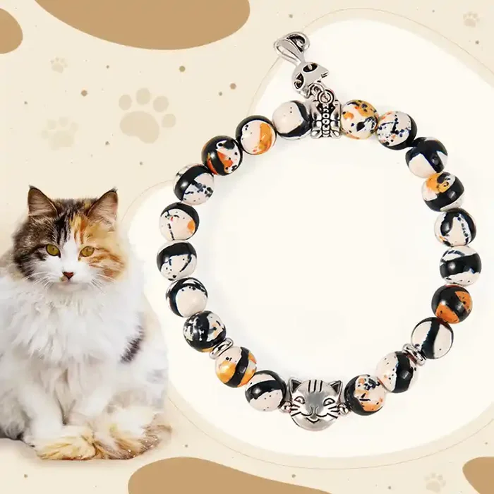 Buddha Stones Calico Cat Natural Stone Bead Confidence Bracelet