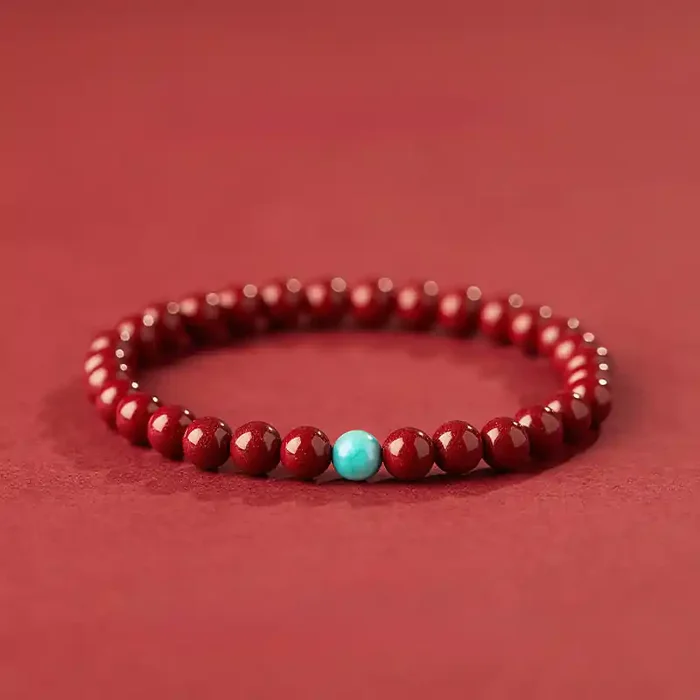 Buddha Stones Cinnabar Turquoise Concentration Bracelet