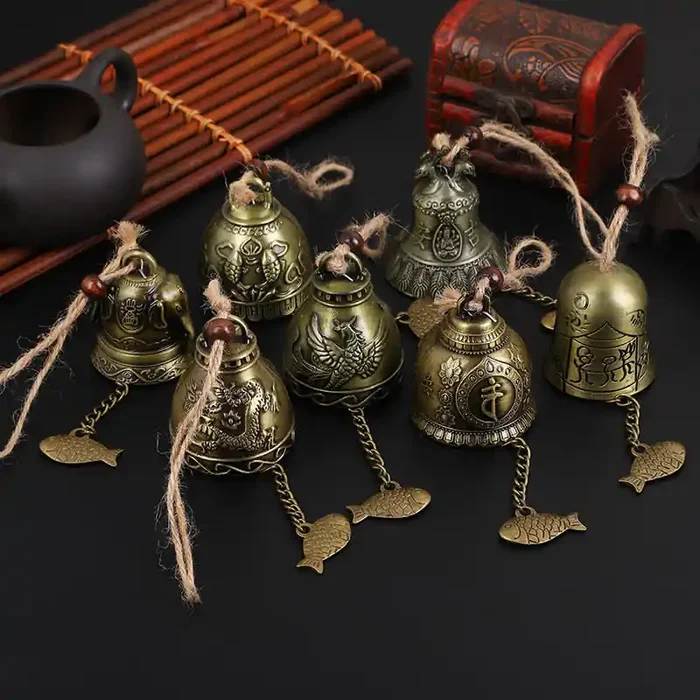 Buddha Stones Feng Shui Buddha Koi Fish Dragon Elephant Wind Chime Bell Luck Wall Hanging Decoration