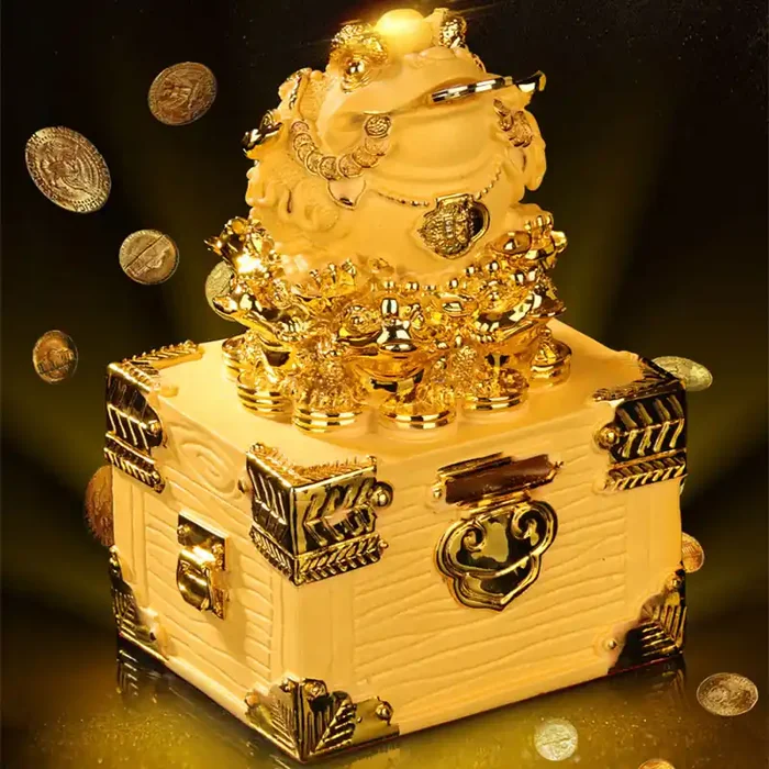 Buddha Stones Feng Shui Money Frog Statue Luck Wealth Decoration