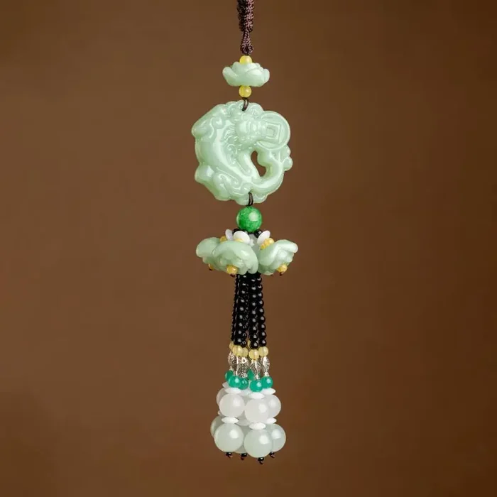 Buddha Stones FengShui Jade PiXiu Blessing Car Pendant Decoration