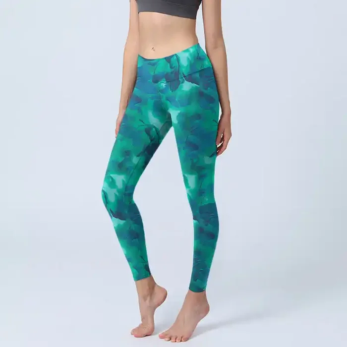 Buddha Stones Floral Print Gym Leggings Women‘s Yoga Pants