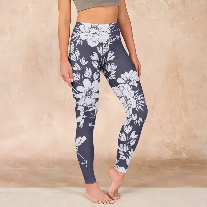 Buddha Stones Flowers Blossom Print Sports Fitness Leggings Women‘s Yoga Pants