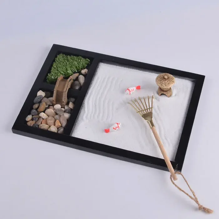 Buddha Stones Koi Fish Small Bridge Calm Peace Meditation Zen Garden Decoration