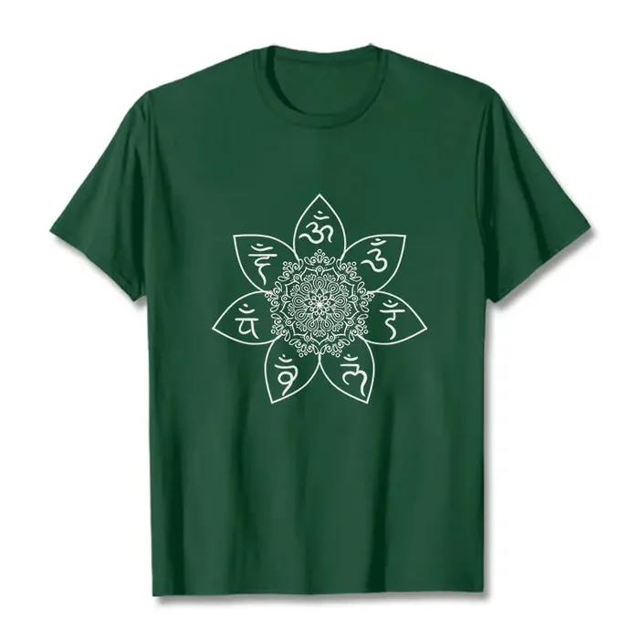 Buddha Stones Mandala Om Mani Padme Hum Pattern Tee T-shirt