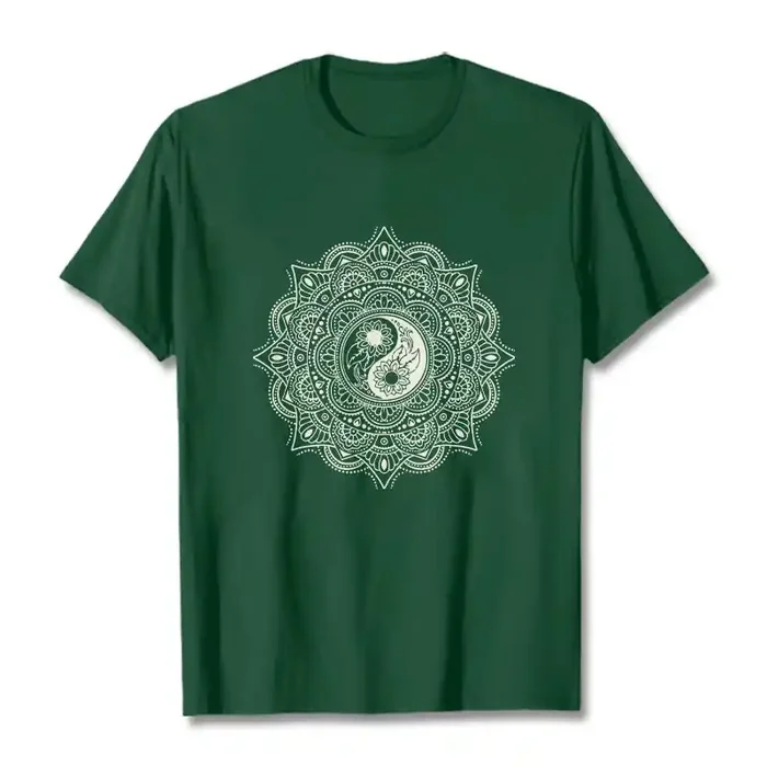 Buddha Stones Mandala YinYang Symbol Pattern Tee T-shirt