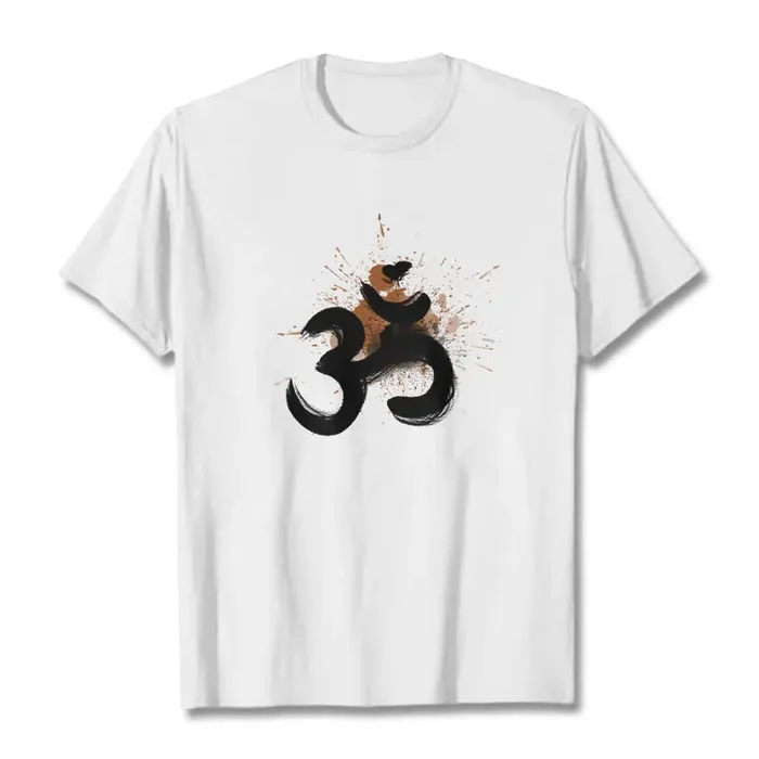 Buddha Stones OM Sanskrit Design Cotton Tee T-shirt