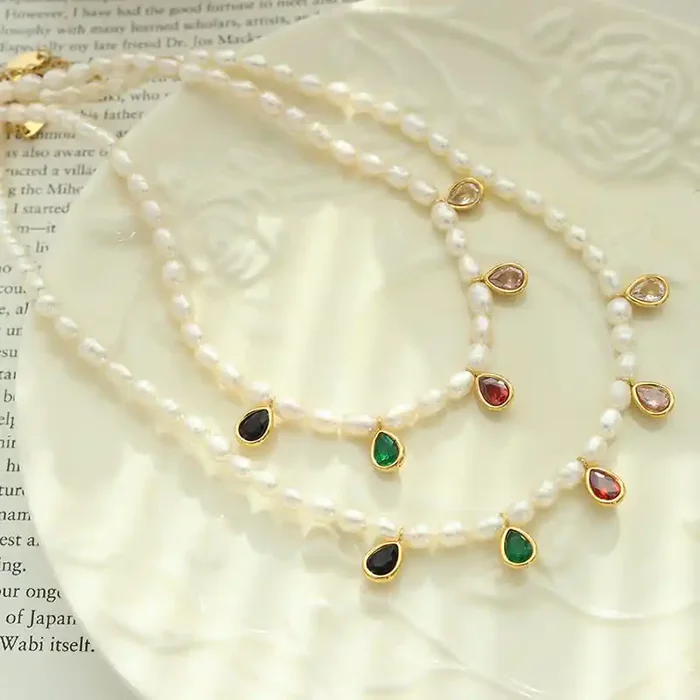 Buddha Stones Pearl Crystal Stone Purity Necklace Pendant