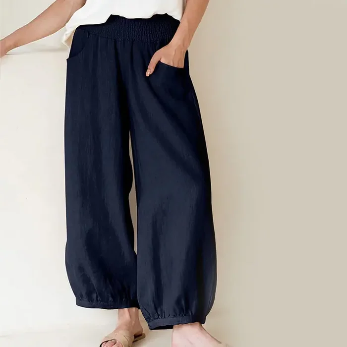 Buddha Stones Plain Color Women‘s Harem Pants With Pockets
