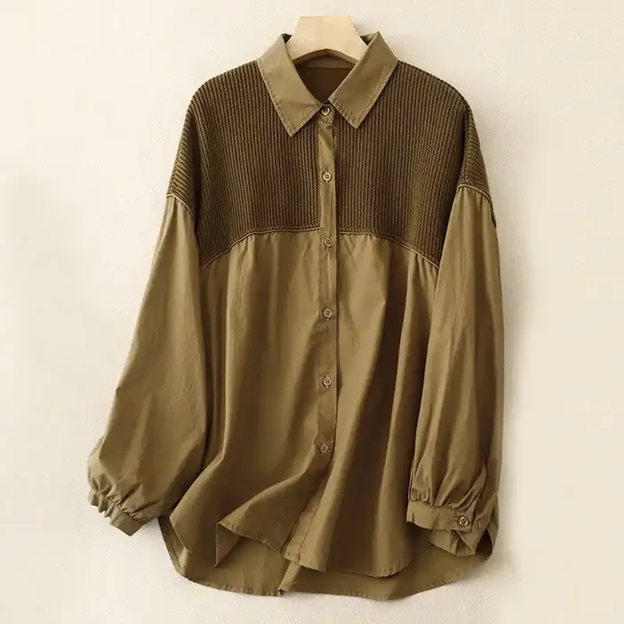 Buddha Stones Plain Stand Collar Women‘s Cotton Corduroy Jacket