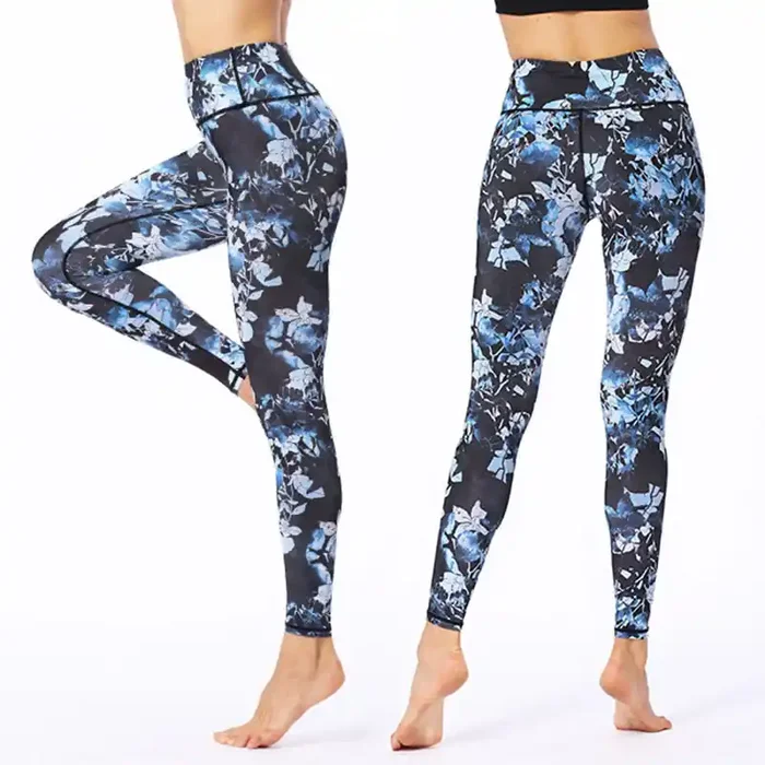 Buddha Stones Simple Leaves Print Sports Fitness Leggings Women‘s Yoga Pants