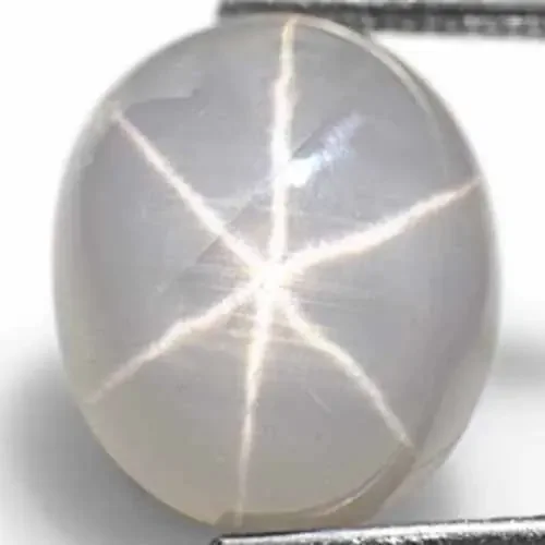 Burma Fancy Star Sapphire, 7.57 Carats, Greyish White Oval