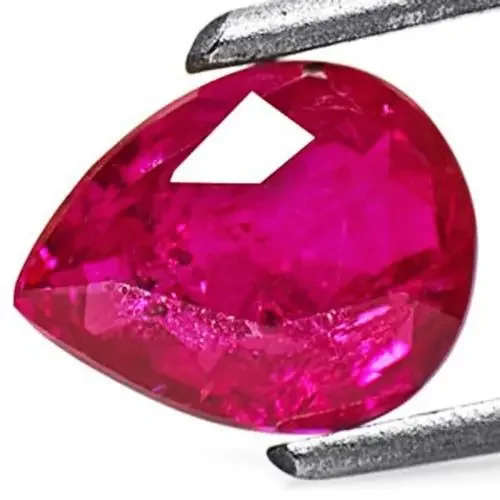 Burma Ruby, 1.24 Carats, Magenta Red Pear