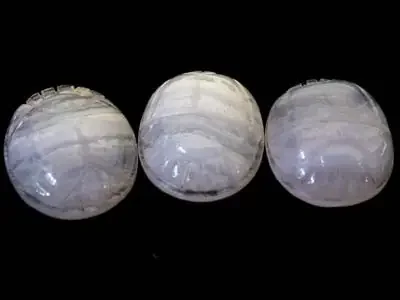 CABOCHON BLUE LACE AGATE SCARAB 10.95 CARATS 3PCS RO2945