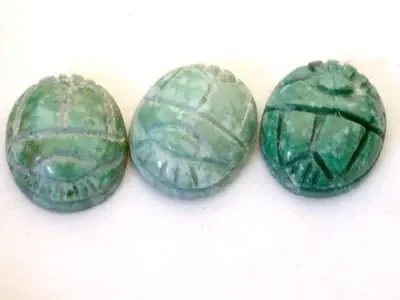 CABOCHON CHRYSOCOLLA SCARAB 10.2 CARATS 3PCS RO2749