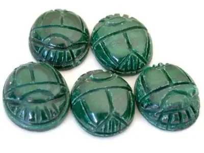 CABOCHON MALACHITE SCARAB 27.2 CARATS 5PCS RO2961