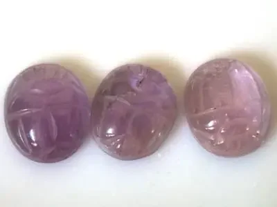 CABOCHON SCARAB AMETHYST 10.9 CARATS 3PCS RO2854