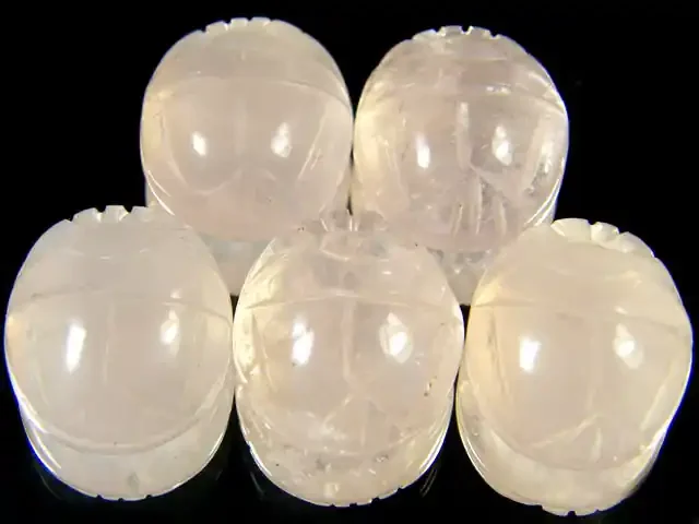 CABOCHON SCARAB ROSE QUARTZ 18.3CARATS 5PCS RO2815