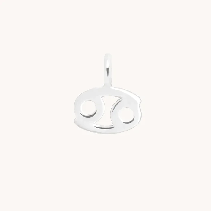 Cancer Zodiac Charm 9k White Gold