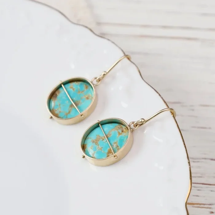 Captured Royston Turquoise Drop Earrings