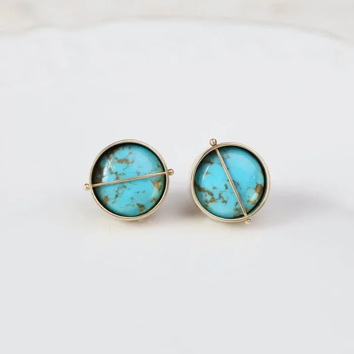 Captured Sierra Turquoise Stud Earrings